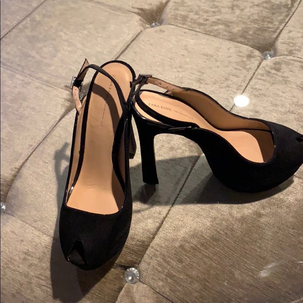 Zara Suede Platform Sandal